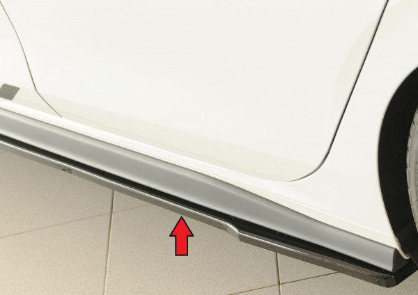 Rieger Seitenschweller links ansatz glanz schwarz für VW Golf 8 GTI 5-tür. 08.20-