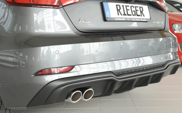 Rieger Heckeinsatz matt schwarz für Audi A3 (8V) 5-tür. (Sportback 8VA) 09.16- (ab Facelift)