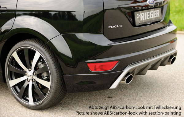 Rieger Heckschürzenansatz carbon look für Ford Focus 2 5-tür. 02.08-01.11 (ab Facelift)