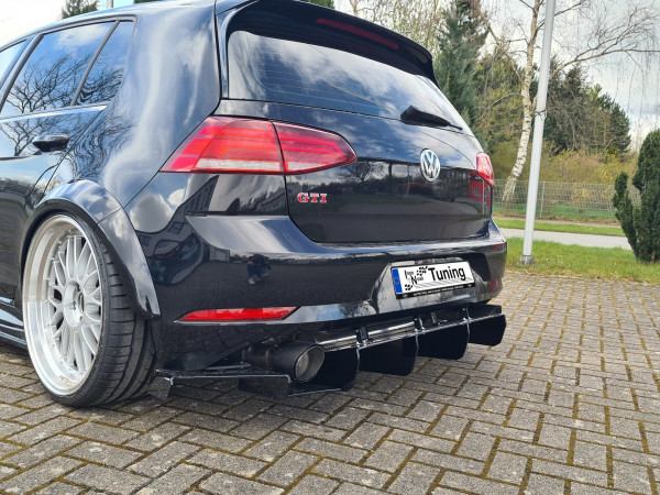 Gefräster Heckansatz mit Seitenteilen für VW Golf 7 GTI Facelift