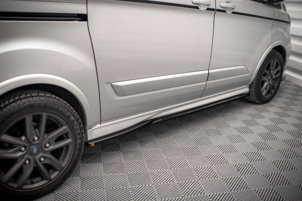 Seitenschweller Ansatz Für Ford Transit Custom ST-Line Mk1 Facelift Schwarz Hochglanz