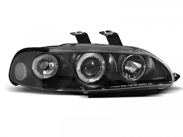 Scheinwerfer Honda Civic 09.91-08.95 2d / 3d Angel Eyes Schwarz