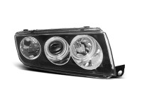 Scheinwerfer Angel Eyes schwarz passend für Skoda Fabia I 12.99-08 Scheinwerfer Angel Eyes schwarz passend für Skoda Fabia I 12.99-08