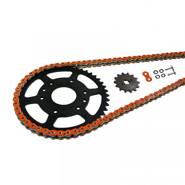 EK-Chain Kettensatz 530 MVXZ-2 für Yamaha YZF600R6 Typ RJ05 / RJ09 Modelljahr 2003-2005 Farbe Orange