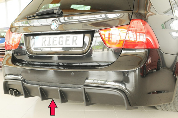 Rieger Heckeinsatz matt schwarz für BMW 3er E91 Touring 08.05-08.08 (bis Facelift)