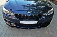 Front Ansatz V.1 Für BMW 4er Coupe / Gran Coupe / Cabrio M-Paket F32 / F36 / F33 Schwarz Hochglanz