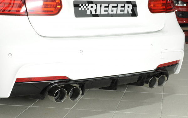 Rieger Heckeinsatz glanz schwarz für BMW 3er F30 (3L) Lim. 02.12-06.15 (bis Facelift)