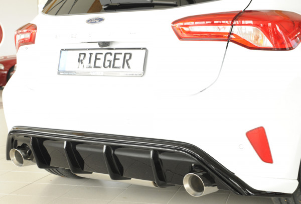 Rieger Heckeinsatz glanz schwarz passend für Ford Focus 4 (DEH) 5-türig (Schrägheck) ab 04/22