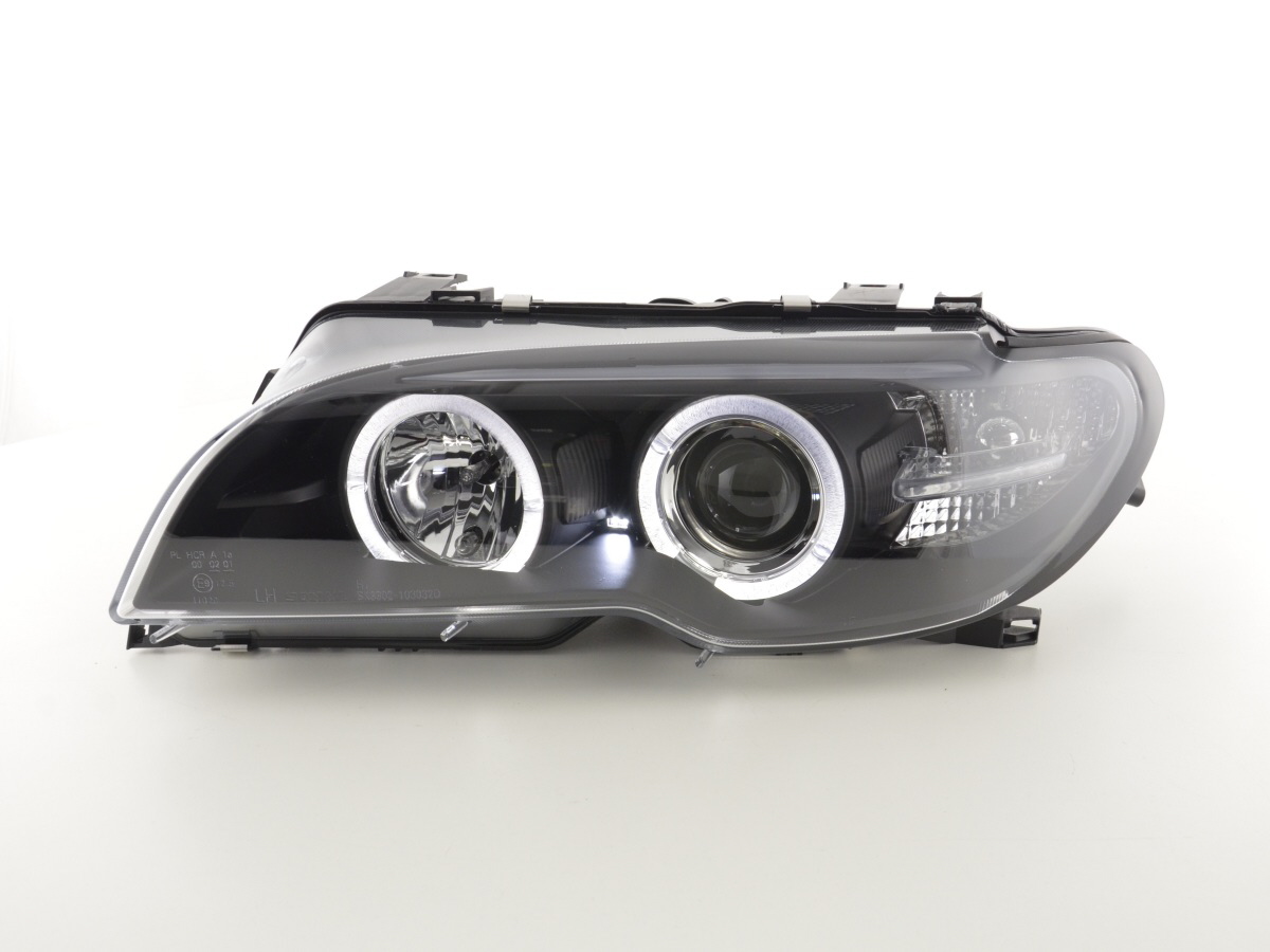 Xenon Scheinwerfer Angel Eyes Ccfl schwarz passend für BMW E46 04.03-06  Coupé Cabrio, Scheinwerfer, Fahrzeugbeleuchtung, Auto Tuning