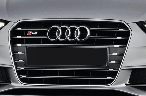 Kühlergrill Audi S4 (B8) platinumgrau,inkl S4-Logo für Audi A4 (B8/B81) Lim. 01.12- (ab Facelift)
