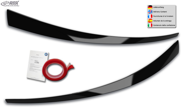 RDX Scheinwerferblenden passend für Hyundai i30 PD PDE (2017–2021) Böser Blick Schwarz Glänzend