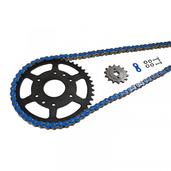 EK-Chain Kettensatz 530 MVXZ-2 für Suzuki GSX-R1000 Modelljahr 2001-2006 Farbe Blau