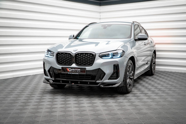 Front Ansatz V.2 Für BMW X4 M-Paket G02 Facelift Schwarz Hochglanz