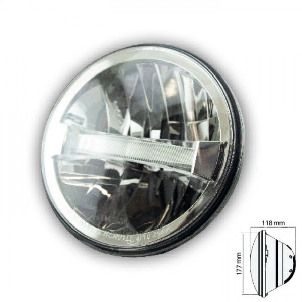 LED-Scheinwerfereinsatz "Vigor" | 7" | chrom Ø=176mm | Abblend/ Fernlicht | E-geprüft