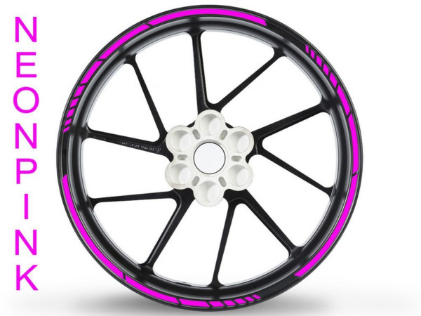 Felgenrandaufkleber GP Race Neonfarben neonpink