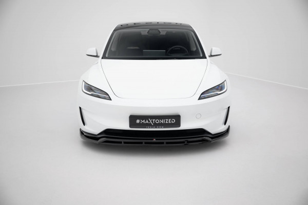 Front Ansatz V.1 Für Tesla Model 3 Performance Mk1 Facelift Schwarz Hochglanz