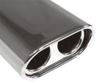 FOX Anschweißendrohr Typ 58 135x80 mm / Länge 300 mm – oval, eingerollt & abgeschrägt mit Doppelrohr FOX Anschweißendrohr Typ 58 135x80 mm / Länge 300 mm – oval, eingerollt & abgeschrägt mit Doppelrohr