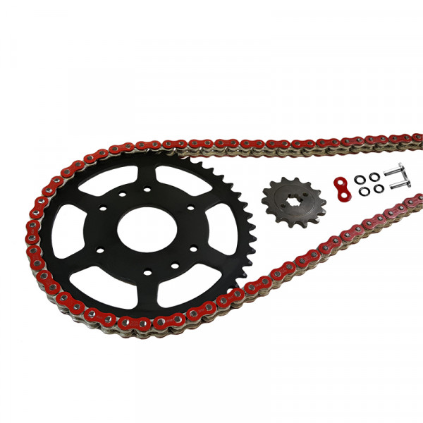 EK-Chain Kettensatz 525 MVXZ-2 für Triumph 675 Daytona ab Modelljahr 2006- Farbe Rot