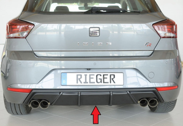 Rieger Heckeinsatz matt schwarz für Seat Ibiza (KJ) 5-tür. 01.17-