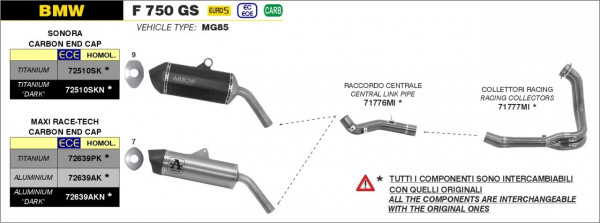 Arrow Maxi Race-Tech Aluminium Schwarz BMW F 750/850 GS 21-23