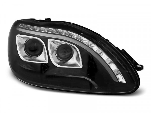 Scheinwerfer Röhrenlicht schwarz passend für Mercedes W220 S-Klasse 09.98-05.05