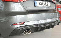 Rieger Heckeinsatz matt schwarz für Audi A3 (8V) 5-tür. (Sportback 8VA) 09.16- (ab Facelift) Ausführung: Schwarz matt