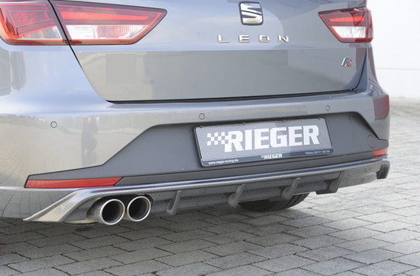 Rieger Heckeinsatz carbon look für Seat Leon FR (5F) 5-tür. (ST/Kombi) 01.13-12.16 (bis Facelift)