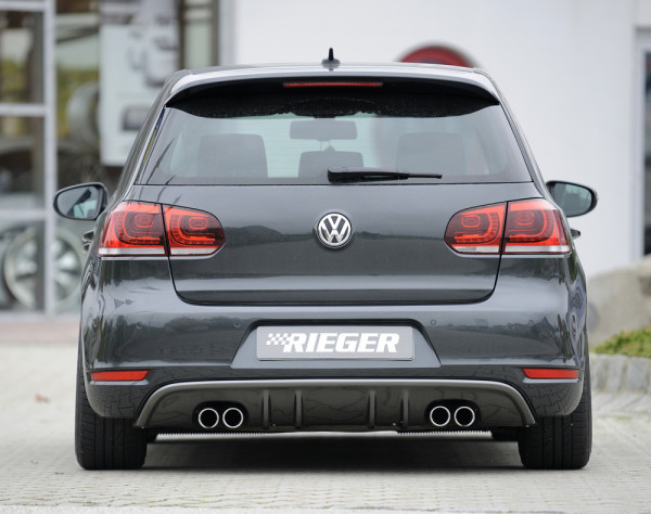 Rieger Heckeinsatz mit 2 Doppelfinnen carbon look für VW Golf 6 Cabrio