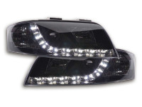 Scheinwerfer Set Daylight LED TFL-Optik passend für Audi A6 4B 2001–2004 schwarz Scheinwerfer Set Daylight LED TFL-Optik passend für Audi A6 4B 2001–2004 schwarz