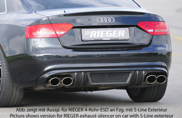 Rieger Heckeinsatz carbon look für Audi A5 (B8/B81) Coupé 06.07-07.11 (bis Facelift)