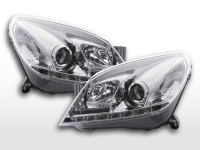 Scheinwerfer Set Daylight LED Tagfahrlicht passend für Opel Astra H 2004–2009 chrom Scheinwerfer Set Daylight LED Tagfahrlicht passend für Opel Astra H 2004–2009 chrom