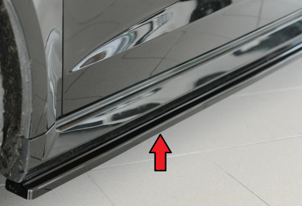 Rieger Seitenschweller links ansatz glanz schwarz für Audi RS3 (8V) 5-tür. (Sportback 8VA / 8VF) 02.