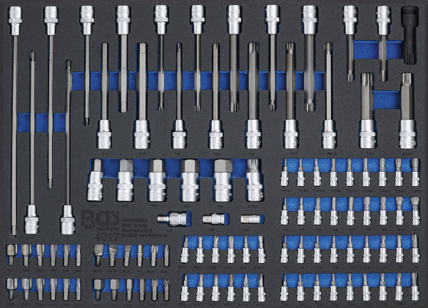 Werkstattwageneinlage 3/3 mit Bits und Bit-Einsätzen – 104-teilig