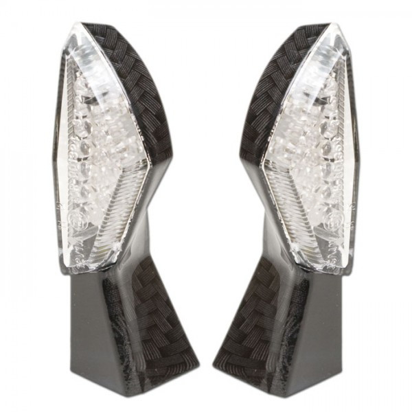 LED-Blinker SQUARE carbon klar E-geprüft Paar M8