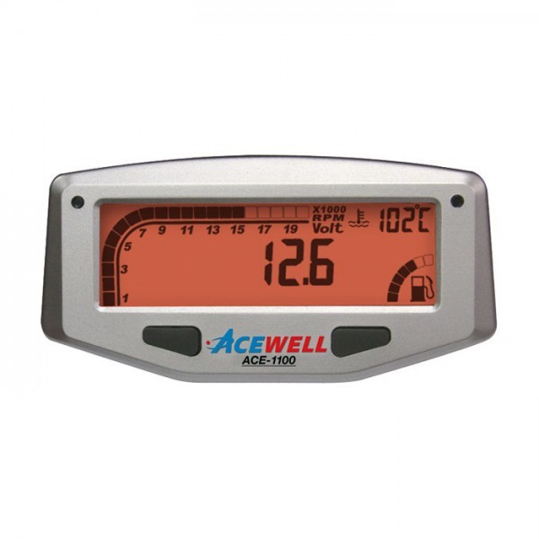 Drehzahlmesser mit Temperaturanzeige | silber Drehzahlmesser-Tankanzeige-Temperatur-Uhr-Volt