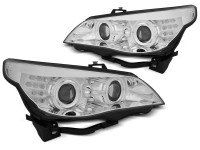 Scheinwerfer Angel Eyes CCFL Chrom LED-Blinker passend für BMW E60 E61 03-07 Scheinwerfer Angel Eyes CCFL Chrom LED-Blinker passend für BMW E60 E61 03-07