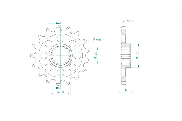 Ritzel 17 Zähne Teilung 525 passend für BMW Modelle