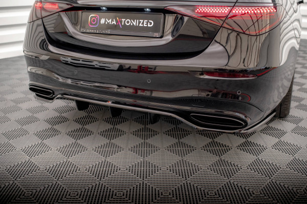 Mittlerer Cup Diffusor DTM Look Heck Ansatz Für Mercedes-Benz S AMG-Line W223 Schwarz Hochglanz