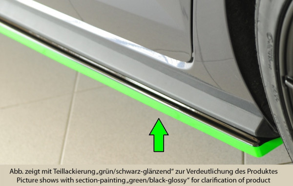 Rieger Seitenschweller links ansatz glanz schwarz für VW Polo (AW) GTI 5-tür. 06.17-05.21 (bis Facel