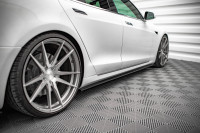 Seitenschweller Ansatz Für Tesla Model S Facelift Schwarz Hochglanz