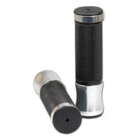 Griffgummi "Nice" 7/8 Zoll (22 mm) Alu schwarz/silber L=130 mm geschlossen Griffgummi "Nice" 7/8 Zoll (22 mm) Alu schwarz/silber L=130 mm geschlossen