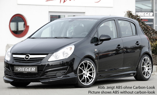 Rieger Seitenschweller rechts carbon look für Opel Corsa D 5-tür. 01.11- (ab Facelift)