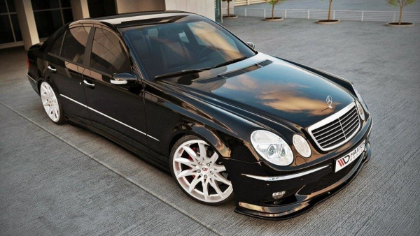 Front Ansatz Für MERCEDES E W211 AMG VORFACELIFT Schwarz Hochglanz