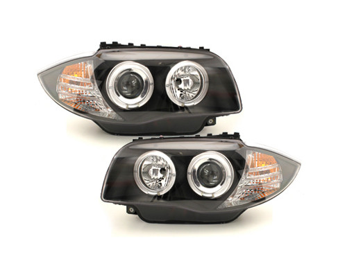 Scheinwerfer mit LED Standlichtringen BMW 1er E81/E82/E87 04-13 schwarz