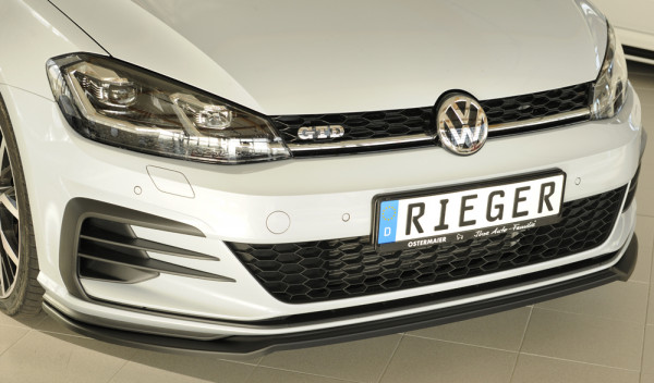 Rieger Spoilerschwert nur für GTI / GTD / GTE matt schwarz für VW Golf 7 GTE 3-tür. 02.17- (ab Facel