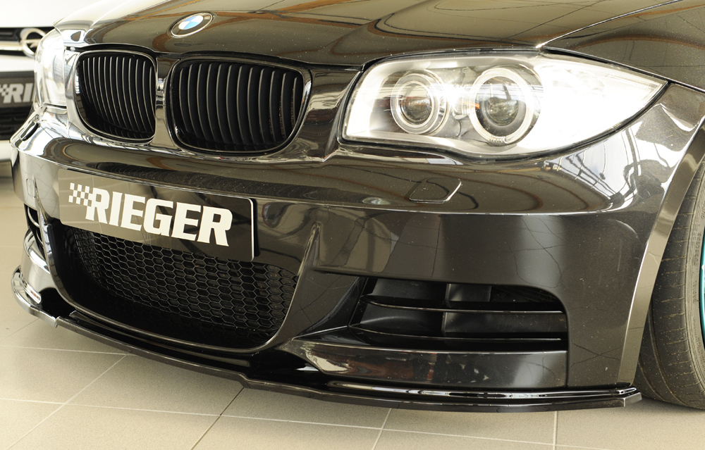 Rieger Spoilerschwert glanz schwarz für BMW 1er E82, E88 (182 / 1C) Cabrio  10.07-, Frontansätze, Aerodynamik, Auto Tuning
