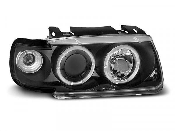 Scheinwerfer Angel Eyes schwarz passend für VW Polo 6n 10.94-09.99 Schrägheck