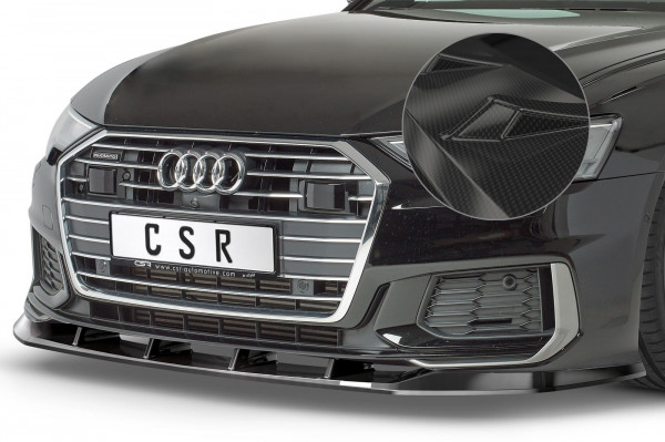 Cup-Spoilerlippe mit ABE für Audi A6 C8 4K S-Line / S6 C8 4K CSL413-G Schwarz Hochglanz