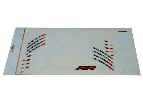 Felgenrandaufkleber für BMW S1000RR | M1000RR weiß-rot 3