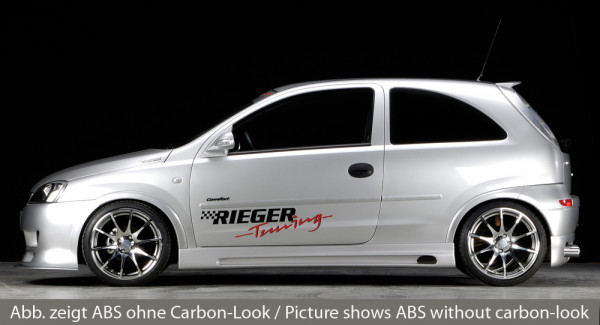 Rieger Seitenschweller rechts carbon look für Opel Corsa C 3-tür. 06.03- (ab Facelift)